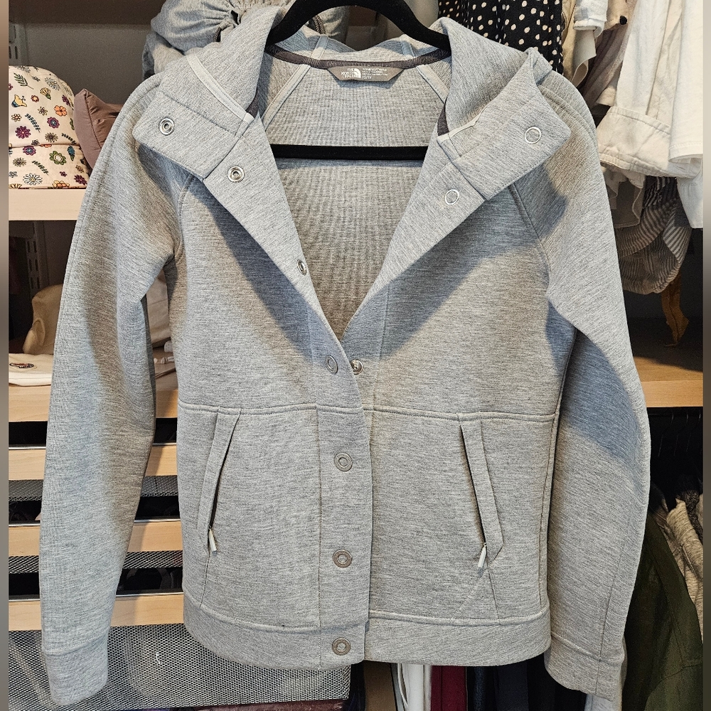 The North Face Neo Thermal Snap Hoodie Women's Small XS Heather Grey